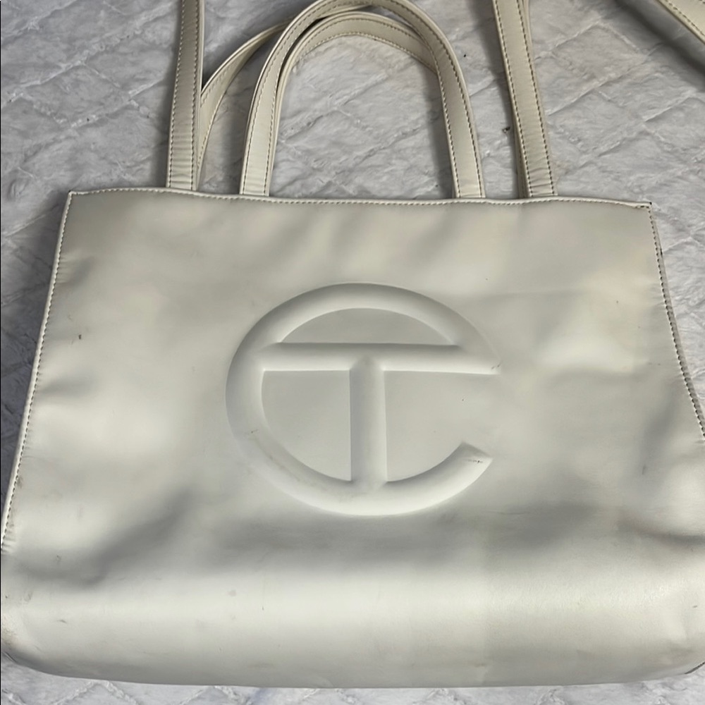 Telfar White Shopping Bag